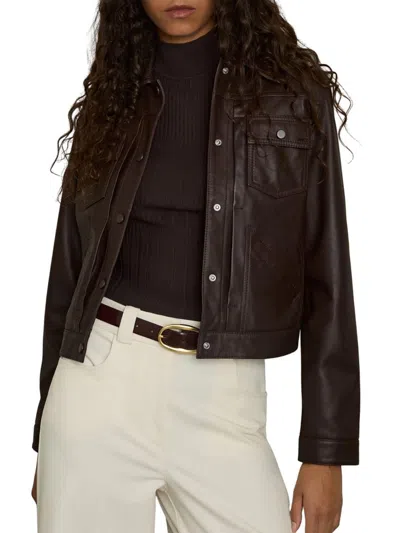 Reiss Women's Vienne Mock Turtleneck Sweater In Burgundy