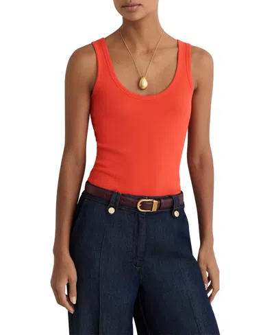 Reiss Women's Violet Scoop Neck Rib Vest In Red