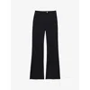 Reiss Womens Navy Hadley Flared-leg High-rise Stretch-woven Trousers In Navy