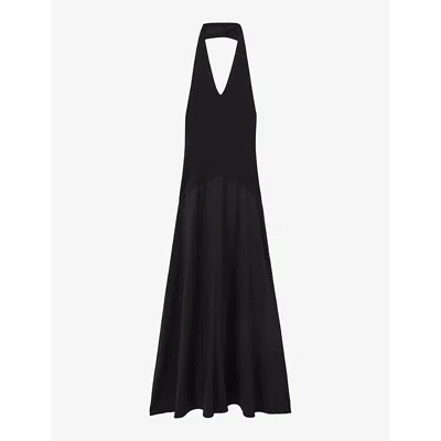 Reiss Rene Hybrid Midi Dress In Black