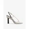 Reiss White Leather Clear Strap Block Heels In White