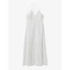 REISS TATE BRODERIE-EMBROIDERED COTTON MAXI DRESS