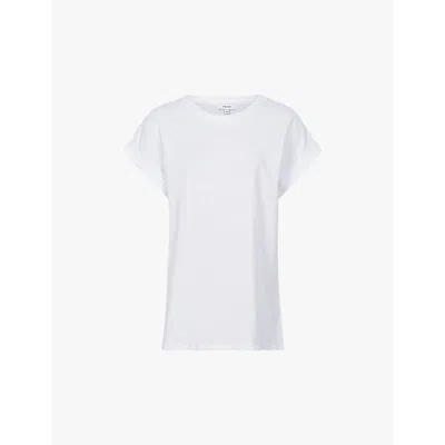 REISS WOMENS WHITE TEREZA COTTON-JERSEY T-SHIRT XL,55891999