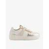 REISS REISS WOMEN'S WHITE/GOLD AIRD CONTRAST-PANEL LEATHER MID-TOP LEATHER TRAINERS
