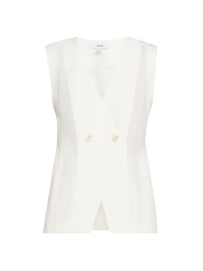 Reiss Women's Whitney Linen Double-breasted Vest In White