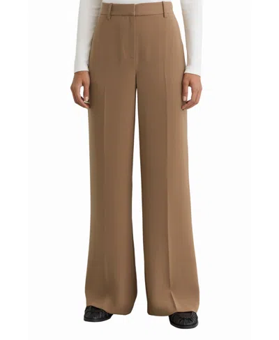 Reiss Women's Wide-leg Tailored Trouser Pants In Brown