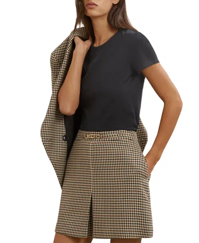 Reiss Women's Wool-blend Check Mini Skirts In Brown