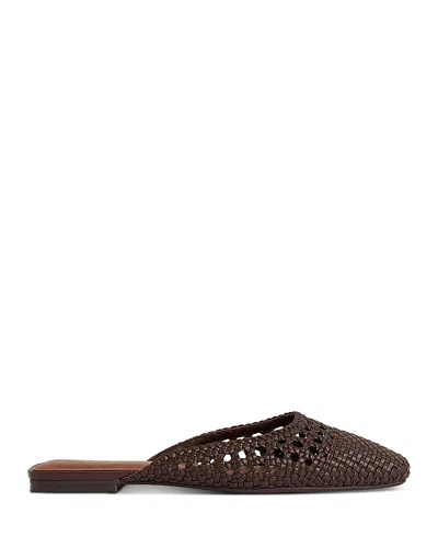 Reiss Women's Woven Flats In Chocolate