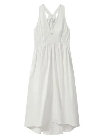 Reiss Women's Yana Stretch Cotton Midi-dress In White