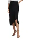 Reiss Black High Rise Draped Midi Skirt In Black
