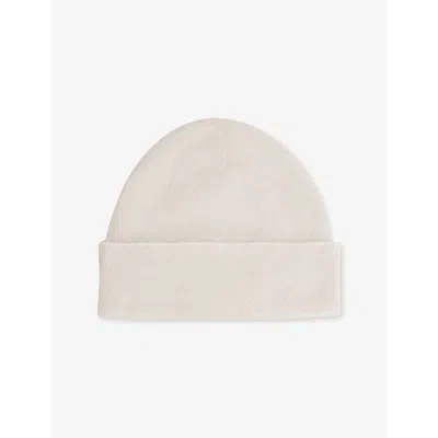 Reiss Womens Cream Alba Cashmere Beanie Hat