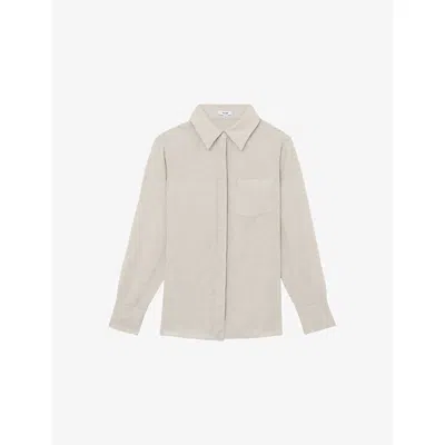 Reiss Womens Beige Neutral Belle Relaxed-fit Linen Shirt
