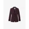 Reiss Womens Berry Gabi Single-breasted Stretch-woven Blazer In Purple