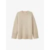 REISS WOMENS NEUTRAL BIRDIE BRUSHED-TEXTURE KNITTED JUMPER