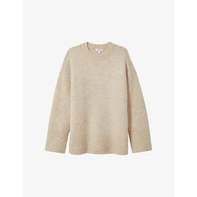 Reiss Womens Birdie Brushed-texture Knitted Jumper Neutral