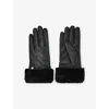 Reiss Womens Black Audrey Stud-embellished Leather Gloves In Black