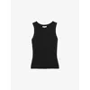 Reiss Womens  Betty Racerback Cotton-jersey Vest In Black