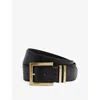 Reiss Brompton Square-buckle Leather Belt In Black