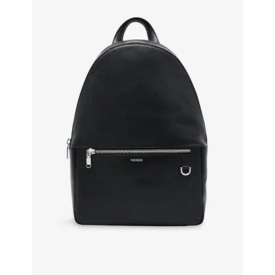 REISS WOMENS BLACK CARSON LEATHER BACKPACK