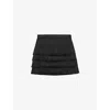 Reiss Womens Black Chloe Fringe High-rise Woven Mini Skirt In Black