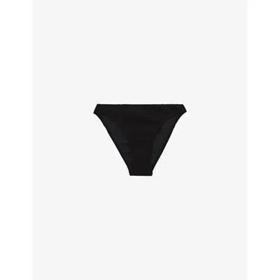 Reiss Womens Black Dee Ribbed Bikini Bottoms