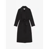 Reiss Womens Black Dorian Double-breasted Wool-blend Coat In Black