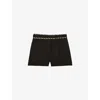 Reiss Womens Black Fawn Mid-rise Linen Shorts