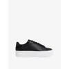 Reiss Black Leather Low-top Trainers In Black