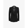Reiss Womens Black Gabi Single-breasted Stretch-woven Blazer