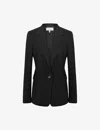 Reiss Womens Black Haisley Single-breasted Wool-blend Blazer