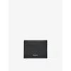 Reiss Womens Black Hilton Logo-embossed Leather Card Holder In Black