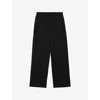 Reiss Womens  Jemma Elasticated-waist Wide-leg Stretch-jersey Jogging Bottoms In Black