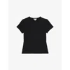 Reiss Womens Jolie Slim-fit Cotton-jersey T-shirt Black