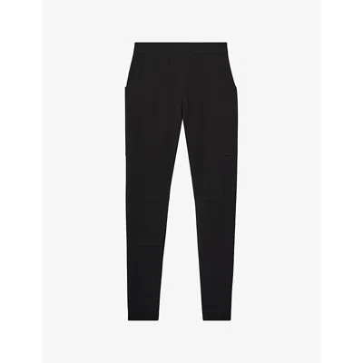 Reiss Womens  Jules Panelled Skinny-fit Jersey Trousers In Black