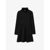 Reiss Womens  Krysta Zip-neck Interlock-jersey Mini Dress In Black