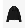 Reiss Womens Black Laney Half-zip Relaxed-fit Stretch-jersey Sweatshirt In Black