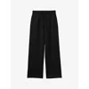 Reiss Womens Black Laney Wide-leg High-rise Stretch-jersey Jogging Bottoms In Black