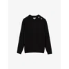 Reiss Womens Black Libby Cable-knitted Wool And Cashmere Jumper