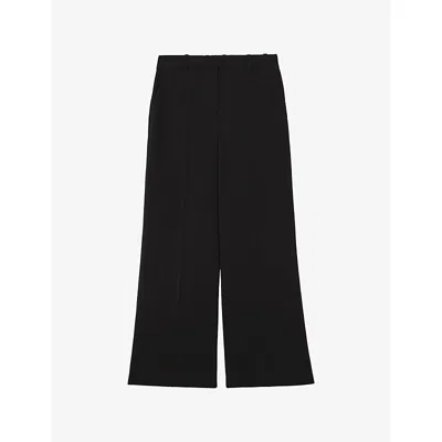 Reiss Womens  Margeaux Wide-leg Stretch-woven Trousers In Black