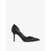 Reiss Womens Black Marlene Twisted Cut-outs Leather Heeled Courts Eur 40 / 7 Uk In Black