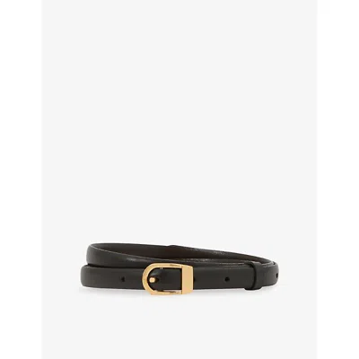 Reiss Womens Black Mila Mini Leather Belt