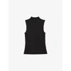 Reiss Womens  Milan Sleeveless Stretch-knit Top In Black