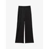 Reiss Womens Black Millie Wide-leg Woven-twill Trousers