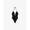 Reiss Womens Nicole V-neck Swimsuit Black
