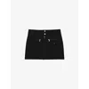 Reiss Womens Poppy Zip-embellished Stretch-woven Mini Skirt Black In Black