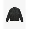 Reiss Womens Black Purleigh Grained-texture Leather Jacket In Black