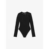 Reiss Womens Black  X Atelier Frances Lace Bodysuit