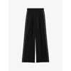 Reiss Womens Black Remi Side-stripe High-rise Woven Trousers In Black