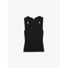 Reiss Womens Black Rhylee Cut-out Knitted Vest