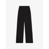Reiss Womens Black Robyn Wide-leg Mid-rise Stretch-woven Trousers